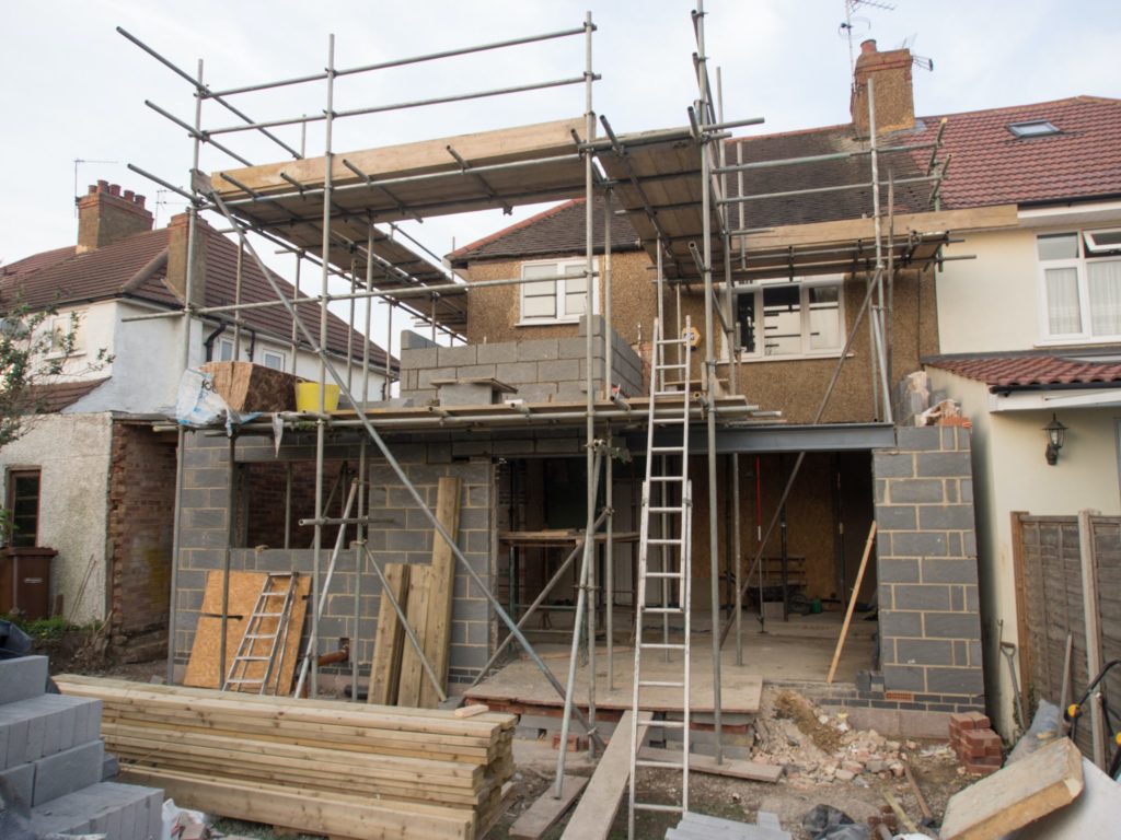 extension being added to house to increase value
